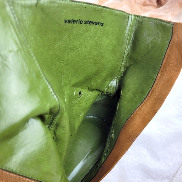 Valerie Stevens brown suede pointy toe booties stiletto heel side zipper boho 7 - Picture 9 of 14